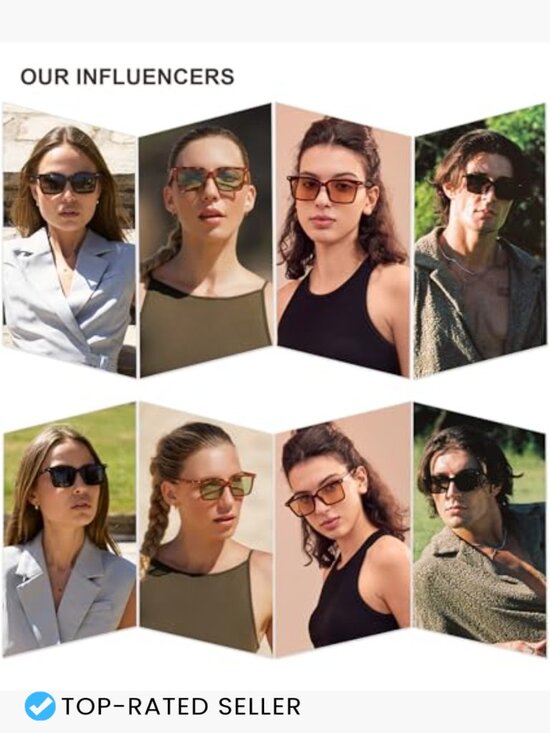 Trendy Polarized Square Sunglasses Retro Vintage 90s Unisex Sun Glasses main image 4